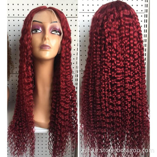 Wholesale ombre 360 lace front wig for black women 180% colored red wigs human hair lace front wigs